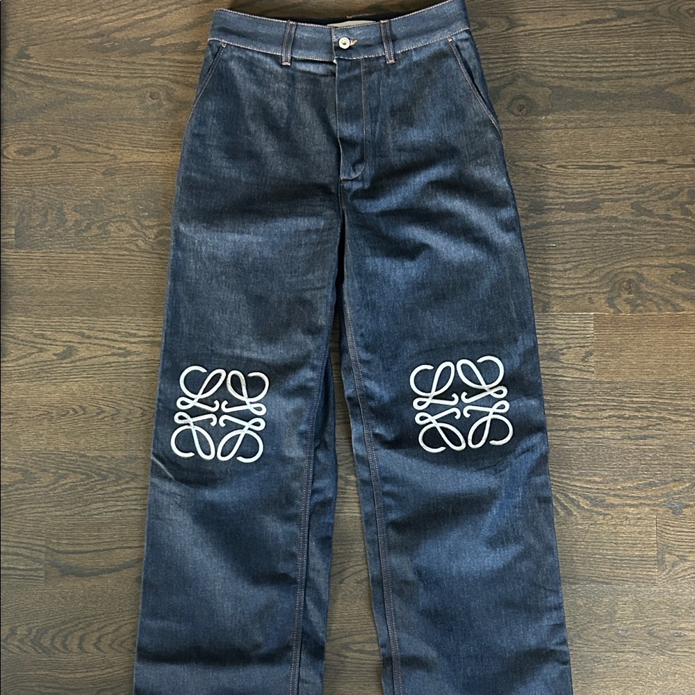 Loewe Indigo Jeans with White Patch (NWOT)